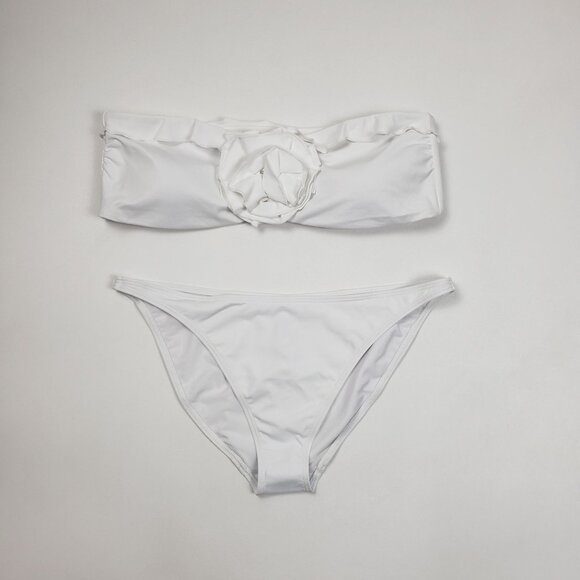 Andie Swim The Camilo Top & The Tropez Bottom White Bikini Set Size XL Beachwear - Picture 3 of 16